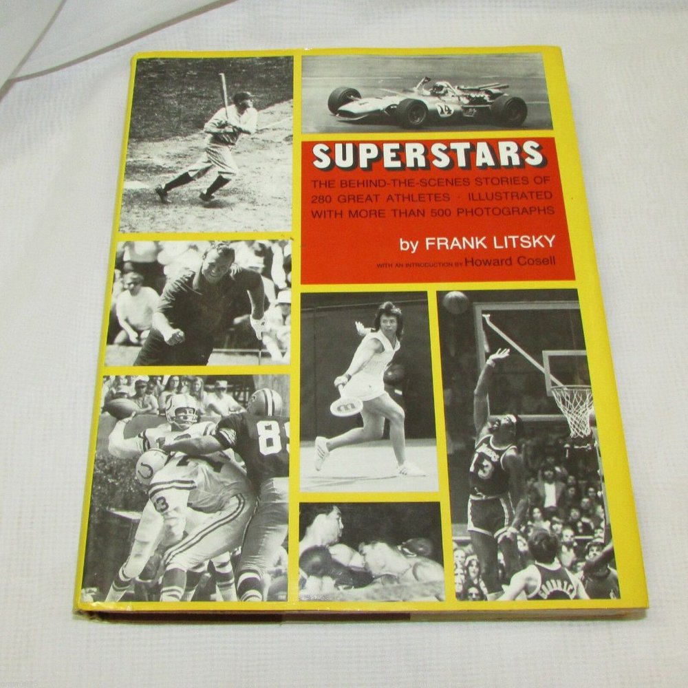 SUPERSTARS Sports Vintage Used Book BY FRANK LITSKY 1975 Famous Athletes